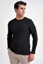 Slim Fit Stretchy Cotton Textured Fabric Long Sleeve Black T-Shirt Ts 934 - 4
