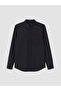 Ozmarka New Season Navy Blue Regular Fit Dobby Men's Shirt - 4