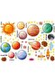 4Pcs Universe Cartoon Wall Stickers, Rocket Cosmonaut Space Planet Wall Decals Decor Home, - 7