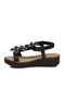 Black Rubber Band Soft Comfortable Sole Glittery Women's Sandals B178 Z - 2