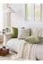 A set of three decorative chenille sofa cushion covers, soft and comfortable, suitable for living rooms and bedrooms, white + blue + gray, 50*50 cm. - 3