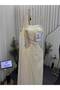 Cream Long Evening Dress - 2