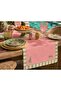 R'Eyla Forest Runner 50X150 cm Pink Green Striped Leopard Patterned Micro Honeycomb Special Design Table Runner - 2