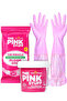 مجموعة تنظيف الأرضيات والأسطح الشامل من ذا بينك ستاف (The Pink Stuff): معجون تنظيف عجيب (850 جرام) + مناديل تنظيف الأرضيات القابلة للتحلل (20 منديل كبير) + زوج قفازات واقية للأذرع