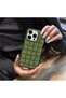 iPhone 15 Pro Compatible - Matcha, Emerald Color Braided Transparent Non-Yellowing, Soft Durable Protective Case