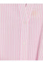 Lcw Vision Pink Striped Oversize Poplin Women's Shirt - 7