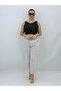 Plus Size High Waist Elastic Drawstring Leg Detail Lycra Mom Women's Trousers