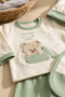Little Bear 0-3 Months Cotton 5-Piece Baby Hospital Discharge Set - Newborn Set with Blue Ribbed Teddy Bear - 3