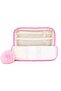Pink Pink Patterned Primary School Girls' Pen Holder Luxury Pencil Case Organizer Double Compartment Beaded Three Compartment Decorated Pencil Bag - 2