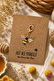 Just Bee Mini Bee Stone Bag Ornament Charm Gold - Jewelry Pen Holder Zipper End Charm Accessory Gift