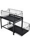 SIXRUN 2 Tier Under Sink Organizer, Iron Countertop Storage Shelf with Pull Out Drawers for Kitchen