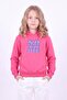 Girl's Printed Kangaroo Pocket Long Sleeve Hooded Sweatshirt - 5