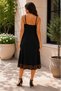 Women's Strappy V-Neck Leopard Detailed Loose Cut Midi Dress - 4