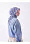 Peony Floral Pattern Reversible Scarf - Ice Blue - 2