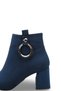Siri Diva Women's Pointed Toe Heeled Boots 0012630 Navy Blue Suede - 4