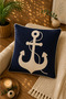 Digital Printed Decorative Throw Pillow Cover 43X43 cm – Modern Patterned Linen Texture - 2
