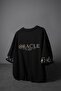 Men's Black Oracle Embroidered Oversize Tshirt