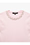 Regular Fit Beaded Crew Neck Short Sleeve Viscose Knit Sweater - 7