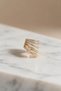 Gold Colored Stone Ear Cuff Cartilage Earrings - 2