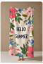 Pink Botanical Hello Written Floral Patterned 70X150 Beach Towel - Digital Printed Bath Towel - 4