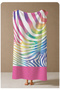 Colorful Zebra Wave Patterned 70X150 Beach Towel - Digital Printed Bath Towel - 4