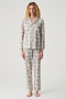 Floral Patterned Shirt Pajama Set