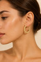 Gold Tone Twisted Rope Hoop Earrings for Women – Chunky C-Shaped Statement Earrings, Elegant Modern Fashion Jewelry - 5