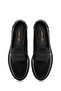 Women's Black Leather Masculine Loafer Af140003Da - 4