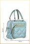 Saly Women's Quilted Written Parachute Fabric Hand and Shoulder Bag - Mint Green - 2