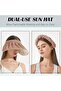 Women's clip-on sun hat foldable wide brim golf UV. - 5