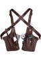 Chest bag dark brown retro anti-theft genuine leather casual backpack.