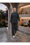 Women's Islamic Clothing Modal Fabric Crew Neck Tunic Top and Bottom Set - 2