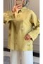 6598 - Stylish Comfortable Floral Embroidery Detailed Woven Soft Viva Fabric Women's Shirt - 4