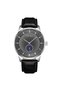 Men's Stainless Steel Watch, Black Leather Band | Trn-W43-Sl