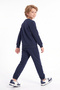 Boy's Plain Crew Neck Double Pocket Tracksuit Set - 4