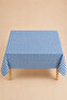 Blue Gingham Tablecloth Large Checkered Zefir Fabric Tablecloth Picnic Cloth - 3