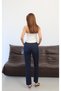 Women's Ri̇nse High Waist Straight Leg Cut-Out Detailed Belted Jean Trousers - 5