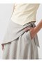 Two Mt Shop Quality Plaid Flared Skirt with Scarf Detail - 3