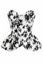 Floral White Corset with Chest Underwire