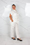 Women's Plus Size Muslin Jacket and Pants Two-Piece Set - 4