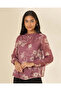 Women Purple Printed Long Sleeve Blouse