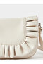 Cream Ruched Saddle Shoulder Bag - 3