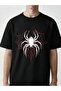 Men's Pattern Printed Short Sleeve T-Shirt For Summer, Red And Black Men, Spider Graphic Tee - 2