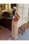 Asur Boutique Women's Striped Palazzo Trousers High Waist Wide Leg Linen Look Comfortable Casual Trousers - 2