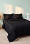 Soft Black 100% Cotton Ranforce Double Duvet Cover Set – 4 Pieces - 4