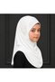 Linda Premium Rayon Hijab for kids Peach Embellished Islamic Headscarf with Pearl & Rhinestone Floral Details, Size S - 2