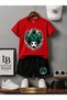 Summer Shorts T-Shirt Unisex. (Crocodile Plays with the Ball)