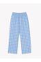 Boy's Cotton Suede Fabric Piti Checkered Blue and White Shirt Collar Buttoned Winter Pajama Set with Sleep Band - 4