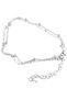 Anklet with thin Double chain and beads - Silver