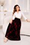 Adın Lined Chiffon Long Skirt – Floral Patterned Elastic Waist Comfortable Maxi Skirt - 5